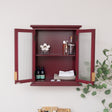 Mulberry Red Reeded Glass Wall Cabinet