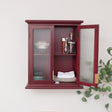 Mulberry Red Reeded Glass Wall Cabinet