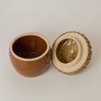 Natural Brown Ceramic Acorn Decorative Lidded Jar