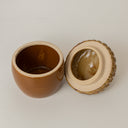 Natural Brown Ceramic Acorn Decorative Lidded Jar