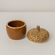Natural Brown Ceramic Acorn Decorative Lidded Jar