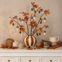 Natural Brown Ceramic Acorn Decorative Lidded Jar