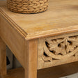 Natural Mango Wood Bohemian Bedside Table - Freya Wood Range