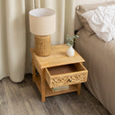 Natural Mango Wood Bohemian Bedside Table - Freya Wood Range
