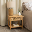 Natural Mango Wood Bohemian Bedside Table - Freya Wood Range