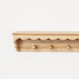 Natural Mango Wood Scalloped Edge Coat Peg Rail Hooks with Shelf - 100cm