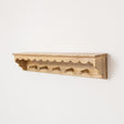 Natural Mango Wood Scalloped Edge Coat Peg Rail Hooks with Shelf - 100cm