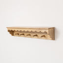 Natural Mango Wood Scalloped Edge Coat Peg Rail Hooks with Shelf - 100cm