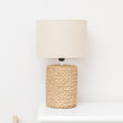 Natural Rope Effect Table Lamp with Beige Linen Shade