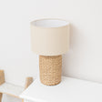 Natural Rope Effect Table Lamp with Beige Linen Shade