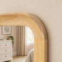 Natural Wood Arched Rounded Full Length Wall / Leaner Mirror - 142cm x 50cm