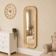 Natural Wood Arched Rounded Full Length Wall / Leaner Mirror - 142cm x 50cm