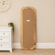 Natural Wood Arched Rounded Full Length Wall / Leaner Mirror - 142cm x 50cm