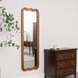 Natural Wood Wavy Edge Full Length Wall &amp; Leaner Mirror - 47cm x 142cm