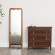 Natural Wood Wavy Edge Full Length Wall &amp; Leaner Mirror - 47cm x 142cm