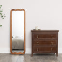 Natural Wood Wavy Edge Full Length Wall &amp; Leaner Mirror - 47cm x 142cm