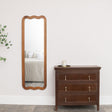Natural Wood Wavy Edge Full Length Wall &amp; Leaner Mirror - 47cm x 142cm