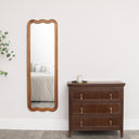 Natural Wood Wavy Edge Full Length Wall &amp; Leaner Mirror - 47cm x 142cm