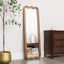 Natural Wood Wavy Edge Full Length Wall & Leaner Mirror - 47cm x 142cm