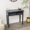 Navy Black 2 Drawer Console / Dressing Table - Daventry Navy Black Range