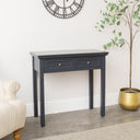 Navy Black 2 Drawer Console / Dressing Table - Daventry Navy Black Range