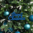 Navy Blue Glitter Merry Christmas Sign - 19.5cm