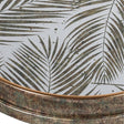 Nest of 2 Antique Bronze Mirrored Fern Pattern Tray Tables