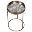 Nest of 2 Antique Bronze Mirrored Fern Pattern Tray Tables
