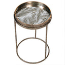 Nest of 2 Antique Bronze Mirrored Fern Pattern Tray Tables