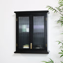 Neutral Bedroom Clearance Bundle - Dark Biege Chest, Black Wall Cabinet, Art Deco Wall Mirror &amp; Sandy Biege Planter