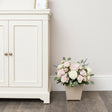 Neutral Bedroom Clearance Bundle - Dark Biege Chest, Black Wall Cabinet, Art Deco Wall Mirror &amp; Sandy Biege Planter