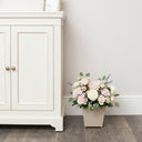 Neutral Bedroom Clearance Bundle - Dark Biege Chest, Black Wall Cabinet, Art Deco Wall Mirror &amp; Sandy Biege Planter