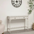 Nordic Light Grey Faux Bamboo 2 Drawer Console Table