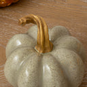 Nude &amp; Gold Speckled Pumpkin Ornament - 16cm x 15cm