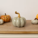 Nude &amp; Gold Speckled Pumpkin Ornament - 16cm x 15cm