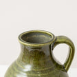Olive Green Speckled Ceramic Jug Vase - 19.5cm