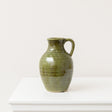 Olive Green Speckled Ceramic Jug Vase - 19.5cm