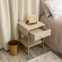 One Drawer Bedside Table - Liana Taupe Range