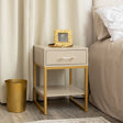 One Drawer Bedside Table - Liana Taupe Range