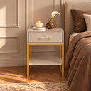 One Drawer Bedside Table - Liana Taupe Range