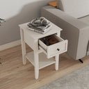 One Drawer Bedside Table - Rowley Pale Cream Range