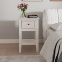 One Drawer Bedside Table - Rowley Pale Cream Range