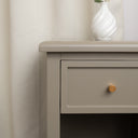 One Drawer Scalloped Bedside Table - Staunton Taupe Range
