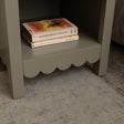 One Drawer Scalloped Bedside Table - Staunton Taupe Range
