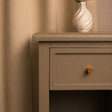 One Drawer Scalloped Bedside Table - Staunton Taupe Range