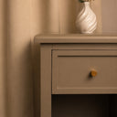 One Drawer Scalloped Bedside Table - Staunton Taupe Range