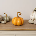 Orange &amp; Gold Speckled Pumpkin Ornament - 20cm x 19cm