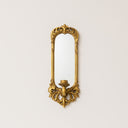 Ornate Antique Gold Mirrored Candle Sconce