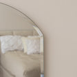 Ornate Arched Frameless Bevelled Wall Mirror - 35cm x 71cm