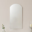 Ornate Arched Frameless Bevelled Wall Mirror - 35cm x 71cm